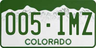 CO license plate 005IMZ
