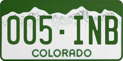 CO license plate 005INB