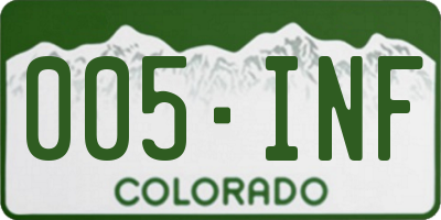 CO license plate 005INF