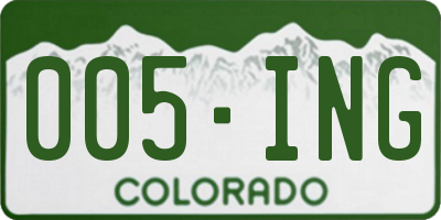 CO license plate 005ING
