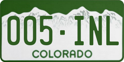 CO license plate 005INL