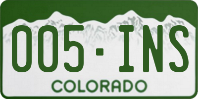 CO license plate 005INS