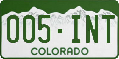CO license plate 005INT