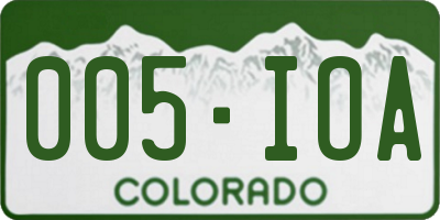 CO license plate 005IOA