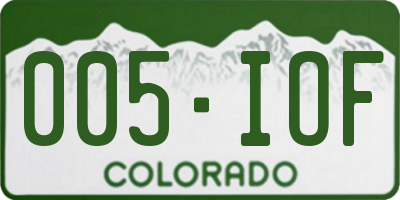 CO license plate 005IOF