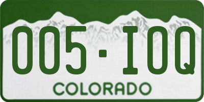 CO license plate 005IOQ