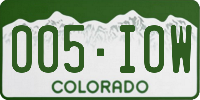 CO license plate 005IOW