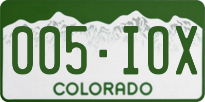 CO license plate 005IOX