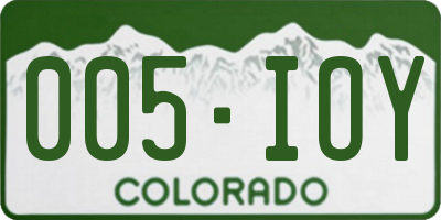 CO license plate 005IOY