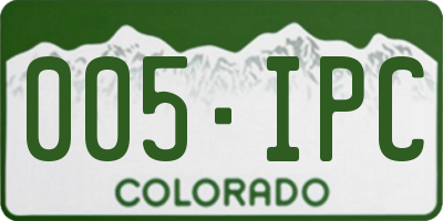 CO license plate 005IPC