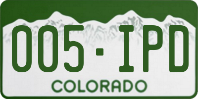 CO license plate 005IPD