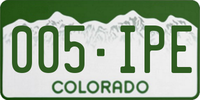 CO license plate 005IPE