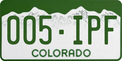 CO license plate 005IPF