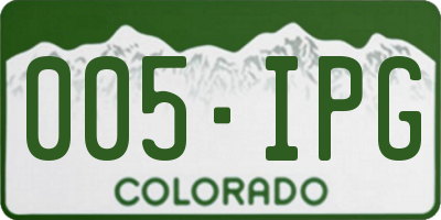 CO license plate 005IPG