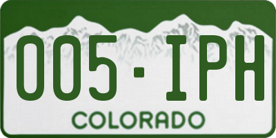 CO license plate 005IPH