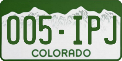 CO license plate 005IPJ