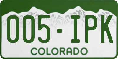 CO license plate 005IPK