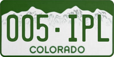 CO license plate 005IPL