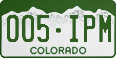 CO license plate 005IPM
