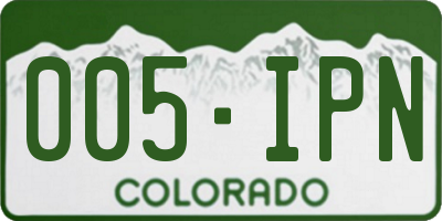 CO license plate 005IPN