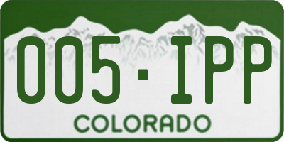 CO license plate 005IPP