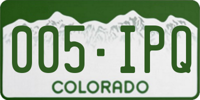 CO license plate 005IPQ