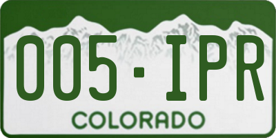 CO license plate 005IPR