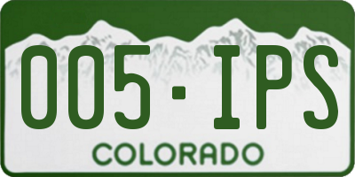 CO license plate 005IPS