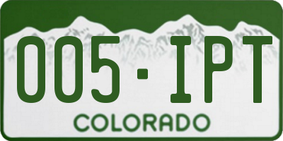 CO license plate 005IPT