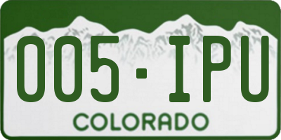 CO license plate 005IPU