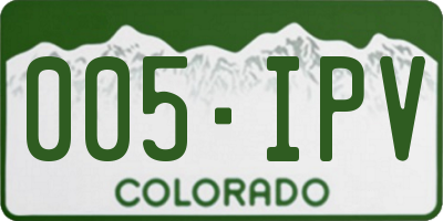 CO license plate 005IPV