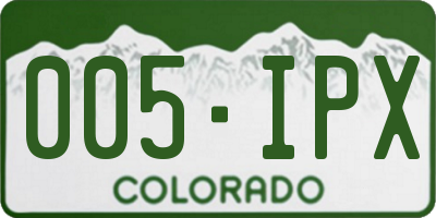 CO license plate 005IPX
