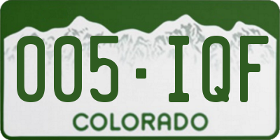 CO license plate 005IQF