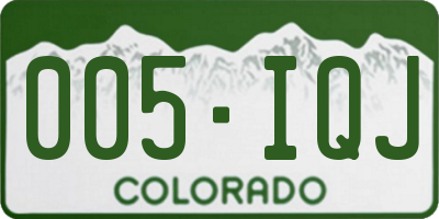 CO license plate 005IQJ