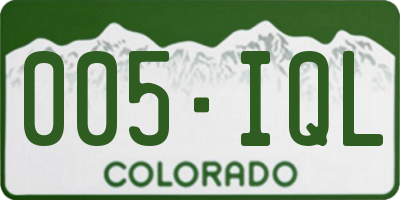 CO license plate 005IQL