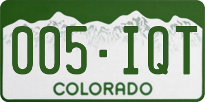 CO license plate 005IQT