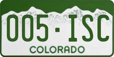 CO license plate 005ISC