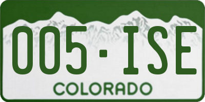CO license plate 005ISE