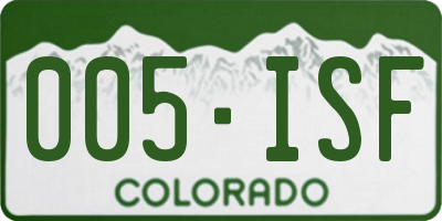 CO license plate 005ISF