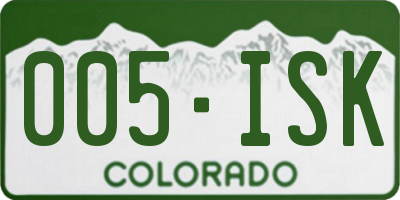 CO license plate 005ISK