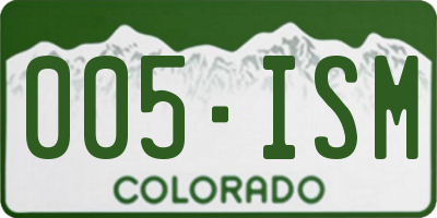 CO license plate 005ISM