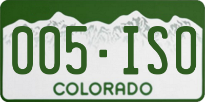 CO license plate 005ISO
