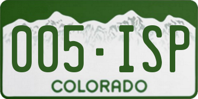 CO license plate 005ISP