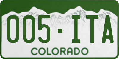 CO license plate 005ITA