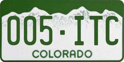 CO license plate 005ITC