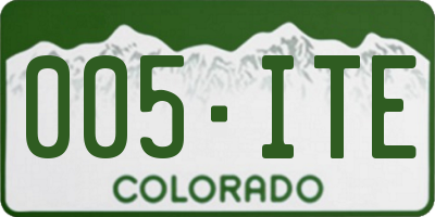 CO license plate 005ITE