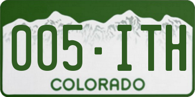 CO license plate 005ITH