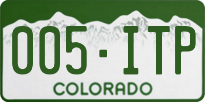 CO license plate 005ITP