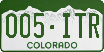 CO license plate 005ITR