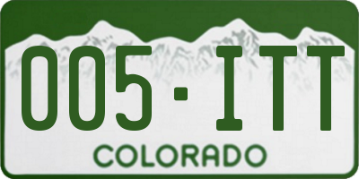 CO license plate 005ITT